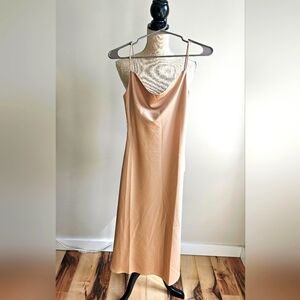 NWT Elegant Tan Slip Dress